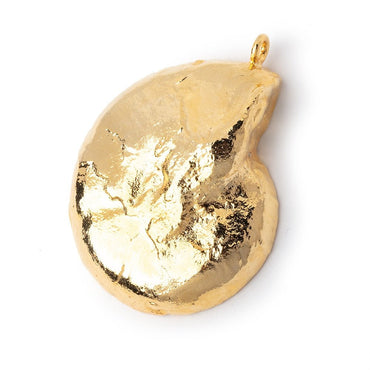 38x32mm Gold Leafed Ammonite Fossil Pendant 1 piece (ONLINE ORDER ONLY)