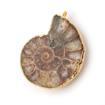 38x33mm Gold Leafed Ammonite Fossil Pendant 1 focal piece (ONLINE ORDER ONLY)