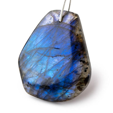 38x36mm Blue Flash Labradorite Plain Fancy Shape Focal Bead 1 piece (ONLINE ORDER ONLY)