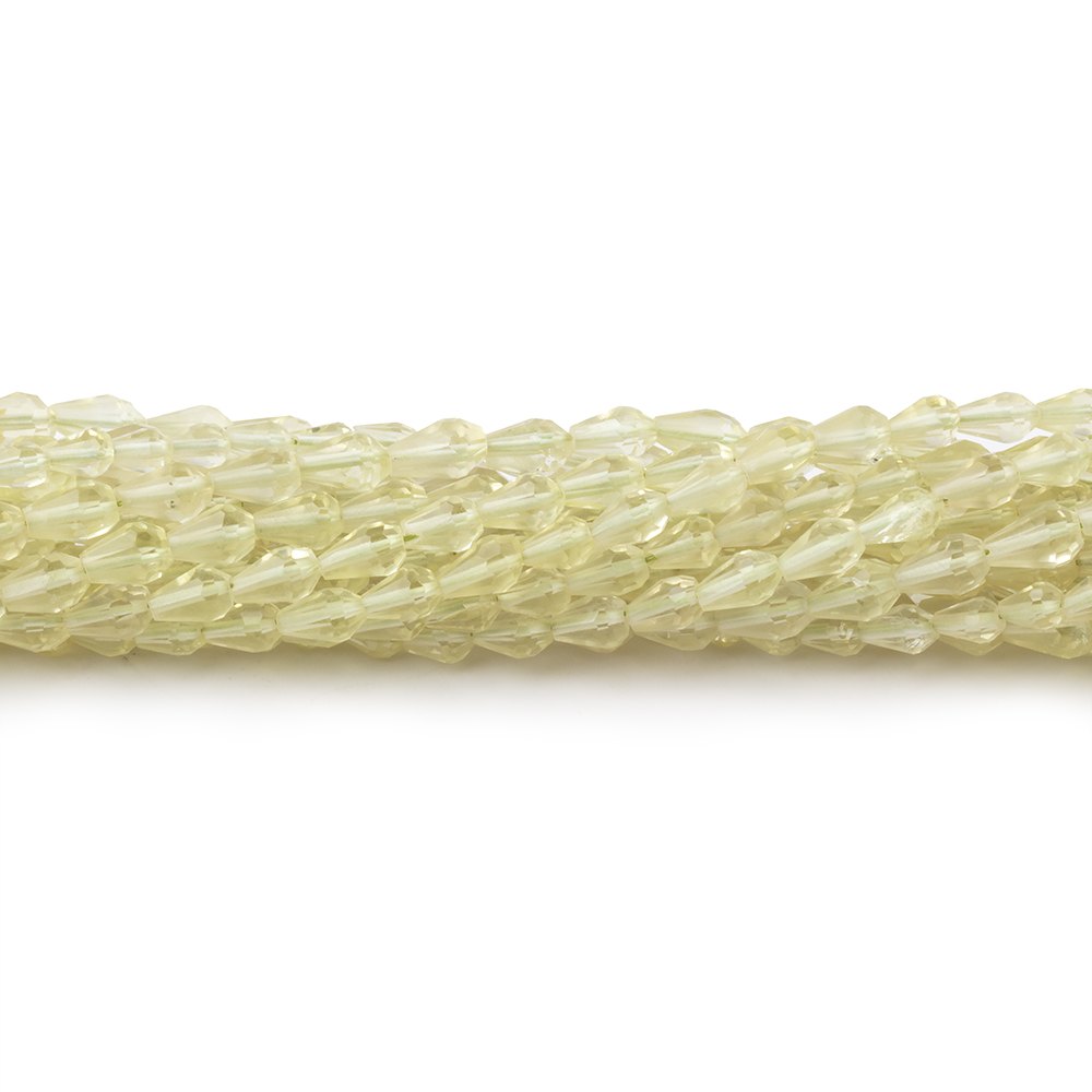 4-4.5mm Lemon Quartz Straight Drilled Tear Drops 14.75 inch 63 Beads (ONLINE ORDER ONLY)