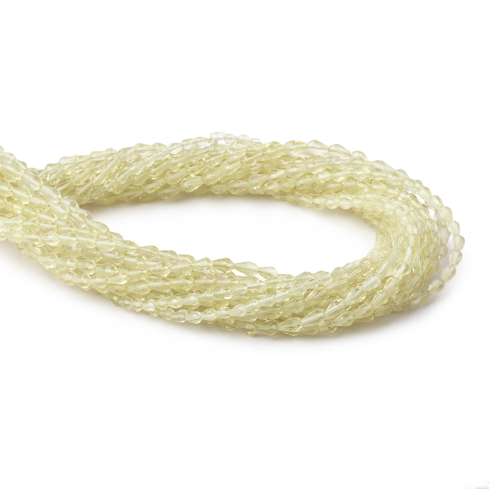 4-4.5mm Lemon Quartz Straight Drilled Tear Drops 14.75 inch 63 Beads (ONLINE ORDER ONLY)