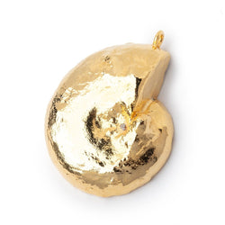 39.5x33mm Gold Leafed Ammonite Fossil Pendant 1 focal piece (ONLINE ORDER ONLY)
