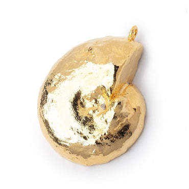 39.5x33mm Gold Leafed Ammonite Fossil Pendant 1 focal piece (ONLINE ORDER ONLY)