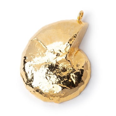 39.5x33mm Gold Leafed Ammonite Fossil Pendant 1 piece (ONLINE ORDER ONLY)