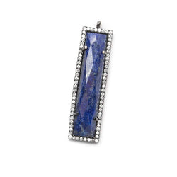 39x10.5mm Black Gold Bezel CZ and Lapis Lazuli Bar 1 ring Pendant 1 piece (ONLINE ORDER ONLY)