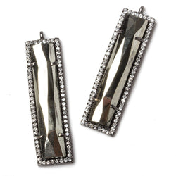 39x10.5mm Black Gold Bezel CZ and Pyrite Bar 1 ring Pendant 1 piece (ONLINE ORDER ONLY)