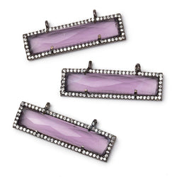 39x10.5mm Black Gold CZ Bezel Purple Hydro Quartz Bar Connector 1 Focal (ONLINE ORDER ONLY)