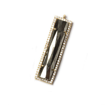 39x10.5mm Vermeil Bezel CZ and Pyrite Bar 1 ring Pendant 1 piece (ONLINE ORDER ONLY)