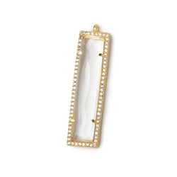 39x10.5mm Vermeil CZ Bezel Crystal Quartz Bar Pendant 1 Focal (ONLINE ORDER ONLY)