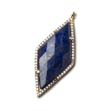 39x18mm Vermeil Bezeled White CZ and Lapis Lazuli Kite Pendant 1 piece (ONLINE ORDER ONLY)