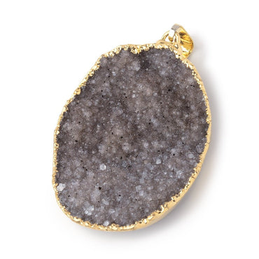 39x31mm Gold Leafed Amethyst Drusy Pendant 1 focal piece (ONLINE ORDER ONLY)