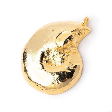 39x31mm Gold Leafed Ammonite Fossil Pendant 1 focal piece (ONLINE ORDER ONLY)