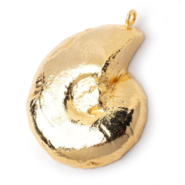 39x33mm Gold Leafed Ammonite Fossil Pendant 1 focal piece (ONLINE ORDER ONLY)