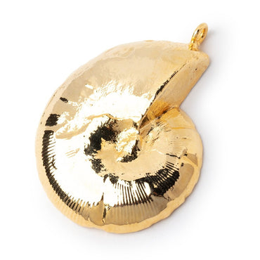 39x33mm Gold Leafed Ammonite Fossil Pendant 1 piece (ONLINE ORDER ONLY)