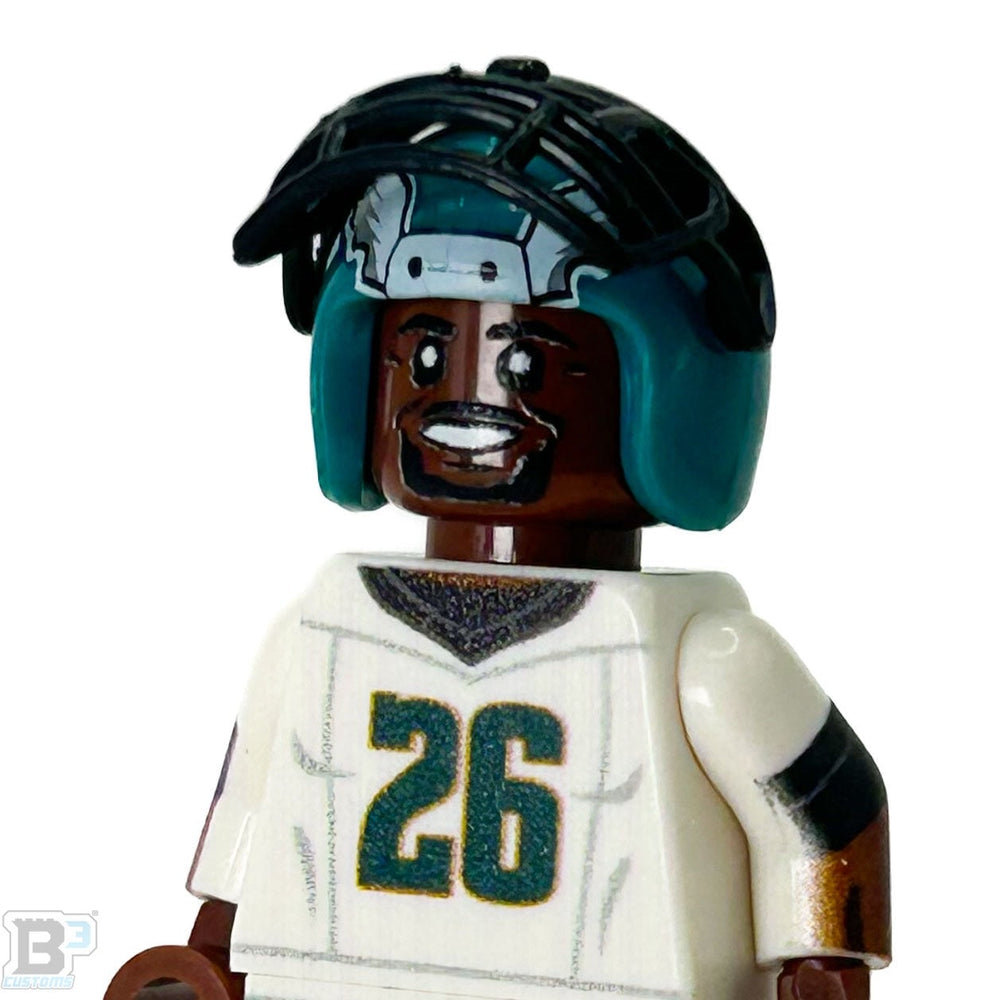 #26 RB Barkley Eagles Football Player Minifig made using LEGO parts - B3 Customs (Online Order Only)
