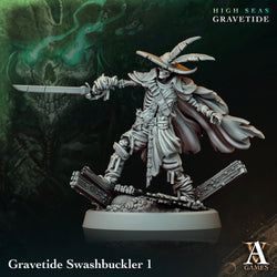 3D Printed Archvillain Games High Seas - Gravetide Gravetide Swashbuckler 28 32mm D&D