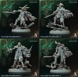 3D Printed Archvillain Games High Seas - Gravetide Gravetide Swashbuckler 28 32mm D&D