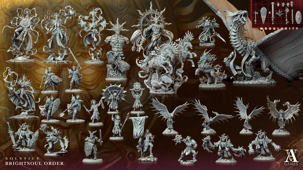 3D Printed Archvillain Games Solarwing Phoenix Solstice Ray of Sol Myr 28 32mm D&D