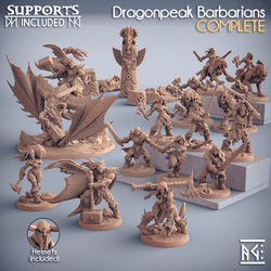3D Printed Artisan Guild Modular Dragonpeak Barbarians Dragonpeak Barbarians 28mm 32mm
