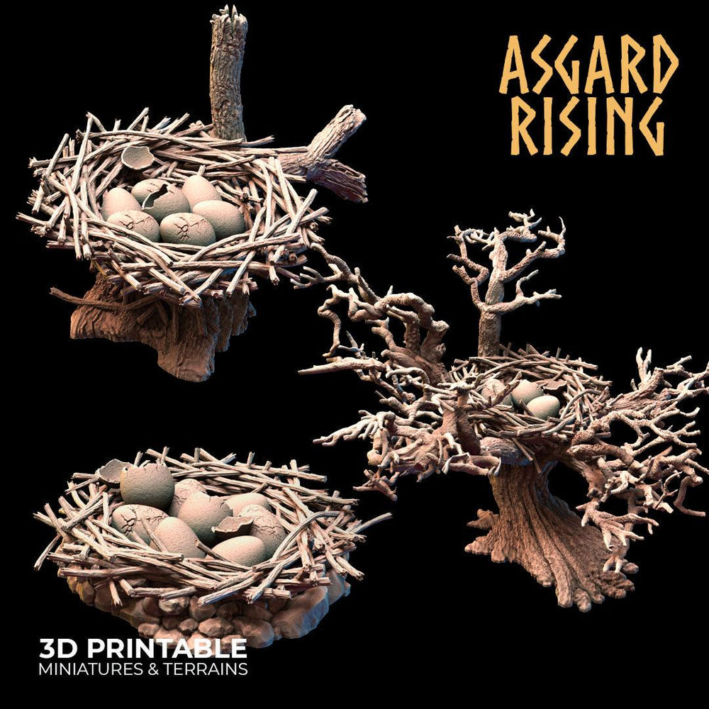 3D Printed Asgard Rising Griffin Nest Set - 32mm D&D