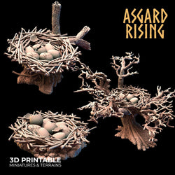 3D Printed Asgard Rising Griffin Nest Set - 32mm D&D