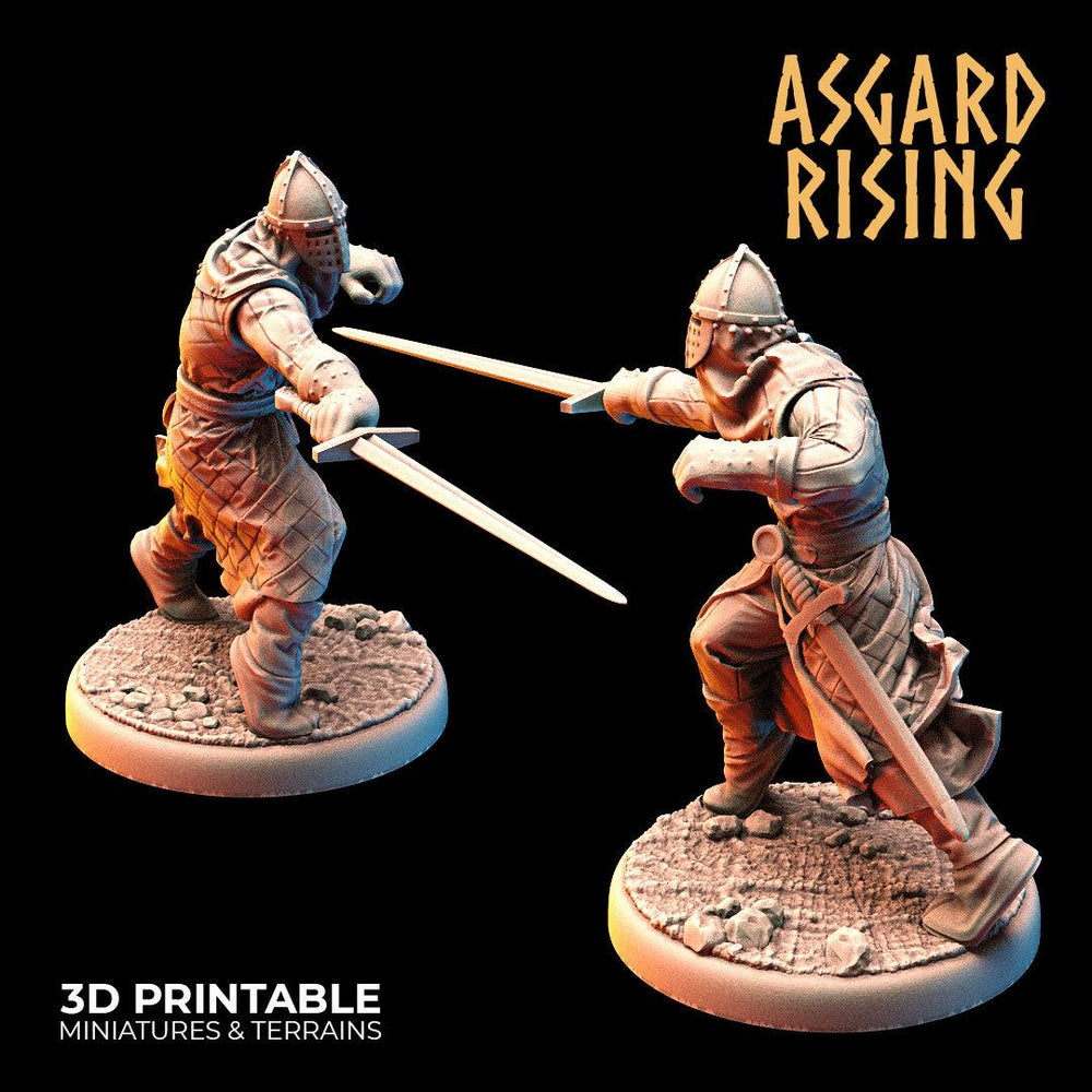 3D Printed Asgard Rising Medieval Knights Set 28mm - 32mm Ragnarok D&D