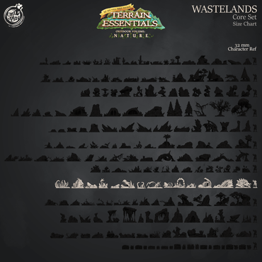 3D Printed Cast n Play Terrain Essentials Nature Wastelands Terrain - Wastelands Core Set 28mm 32mm D&D