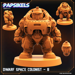3D Printed Papsikels Cyberpunk Sci-Fi Dwarf Space Colonist Marines Set  - 28mm 32mm