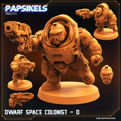 3D Printed Papsikels Cyberpunk Sci-Fi Dwarf Space Colonist Marines Set  - 28mm 32mm