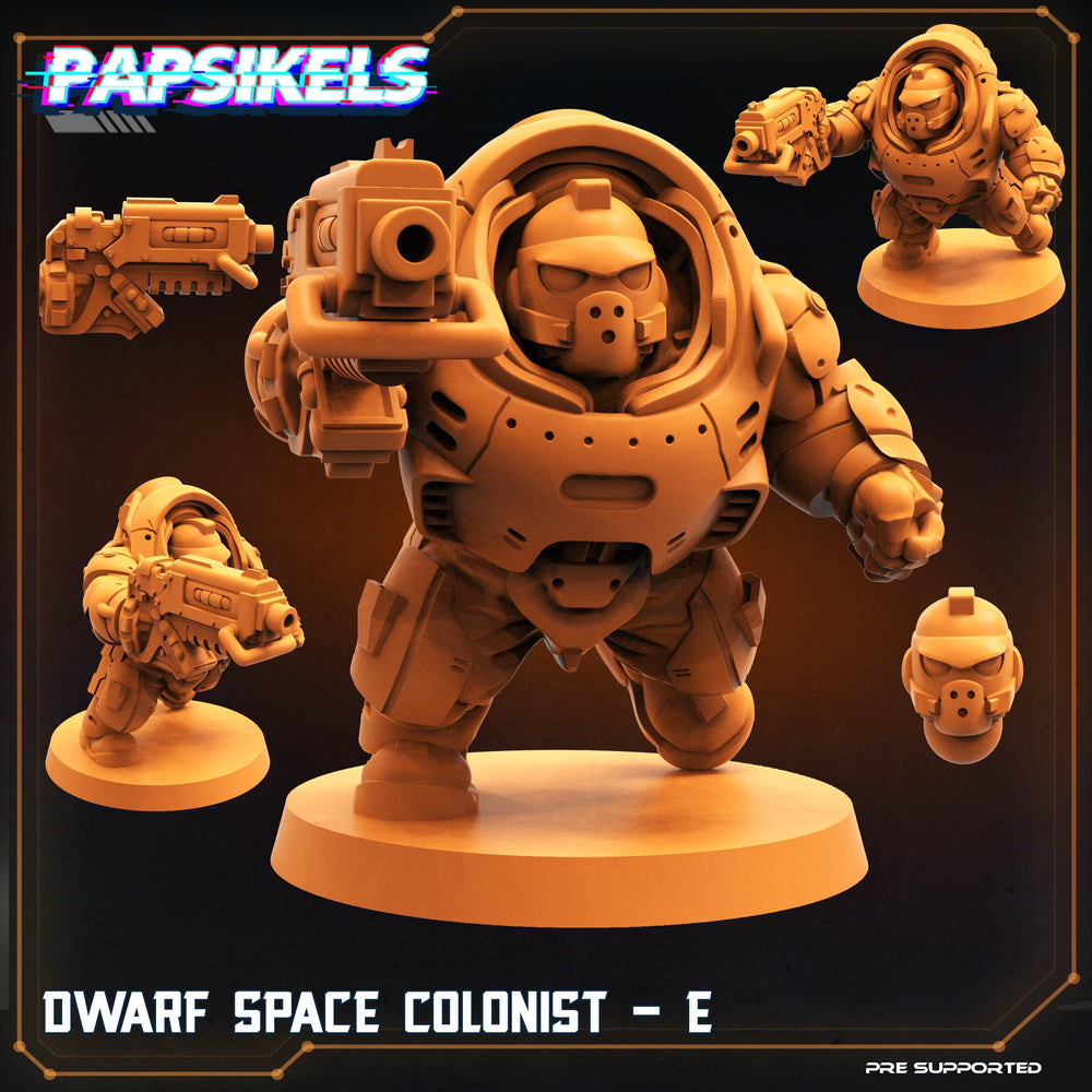 3D Printed Papsikels Cyberpunk Sci-Fi Dwarf Space Colonist Marines Set  - 28mm 32mm