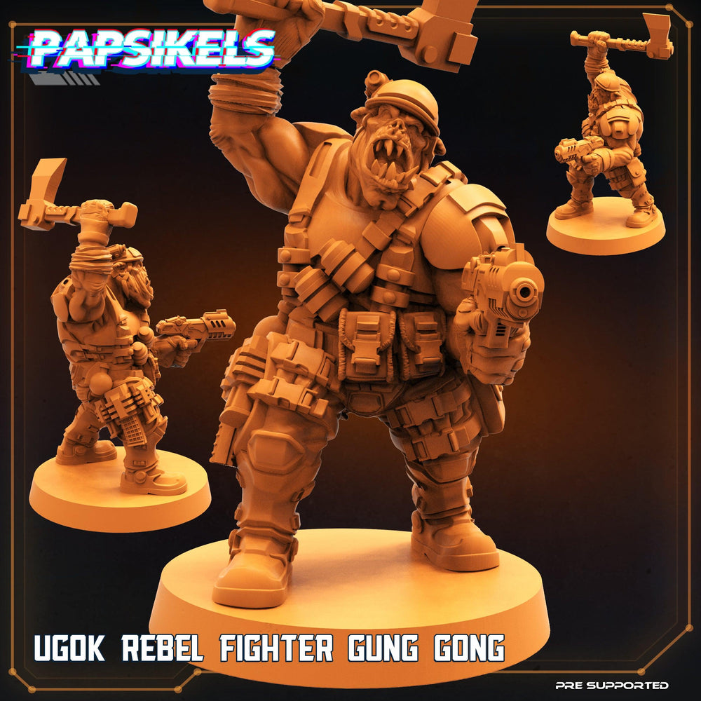 3D Printed Papsikels Cyberpunk Sci-Fi Ugok Rebel Fighter Set - 28mm 32mm