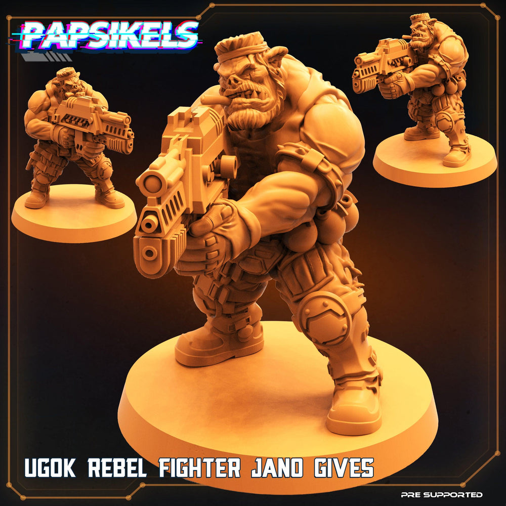 3D Printed Papsikels Cyberpunk Sci-Fi Ugok Rebel Fighter Set - 28mm 32mm