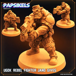 3D Printed Papsikels Cyberpunk Sci-Fi Ugok Rebel Fighter Set - 28mm 32mm
