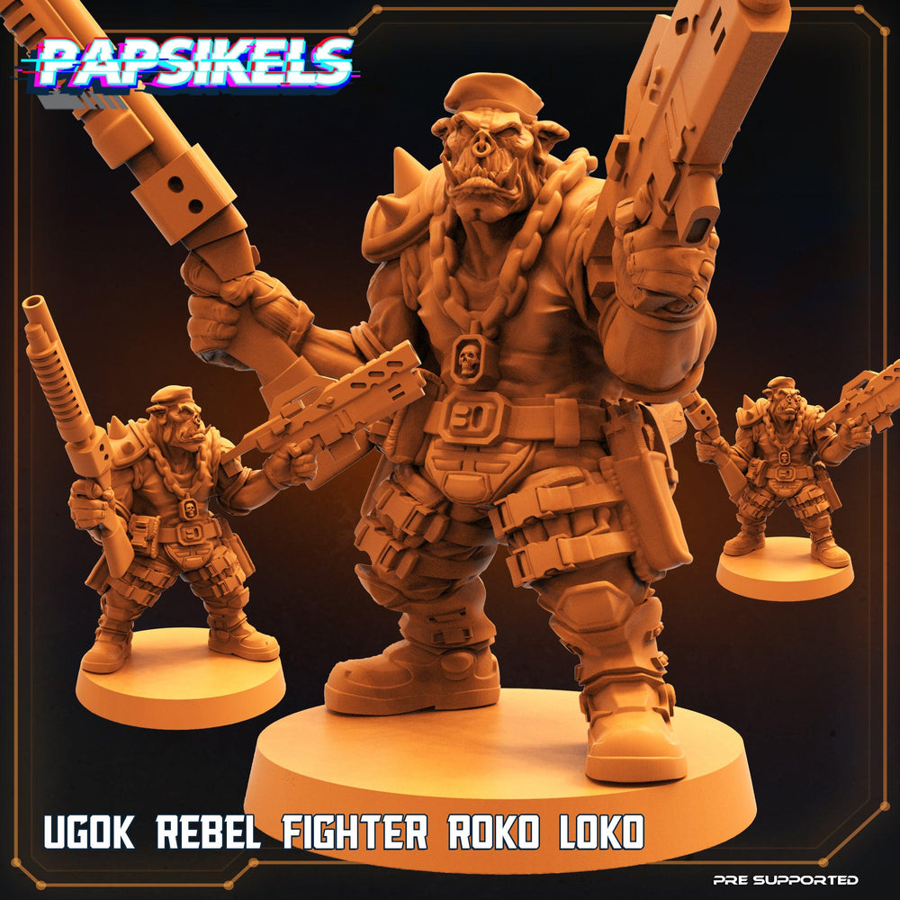 3D Printed Papsikels Cyberpunk Sci-Fi Ugok Rebel Fighter Set - 28mm 32mm