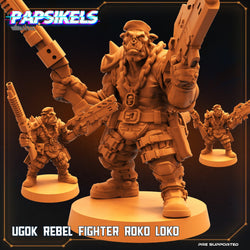 3D Printed Papsikels Cyberpunk Sci-Fi Ugok Rebel Fighter Set - 28mm 32mm