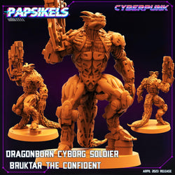 3D Printed Papsikels - Dragonborn Cyborg Set - 28mm 32mm