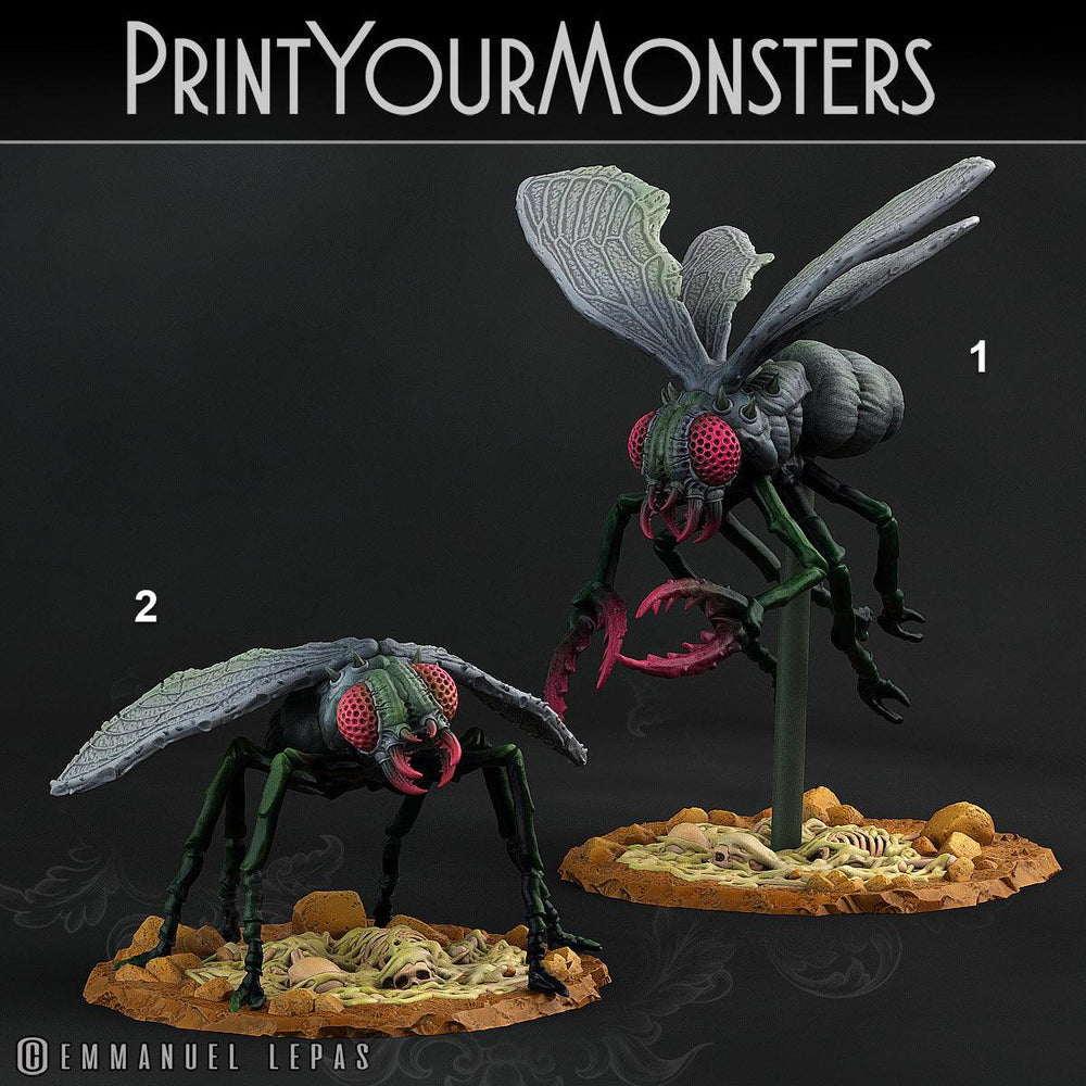 3D Printed Print Your Monsters Giant Flies Total Insects 28mm - 32mm D&D Wargaming