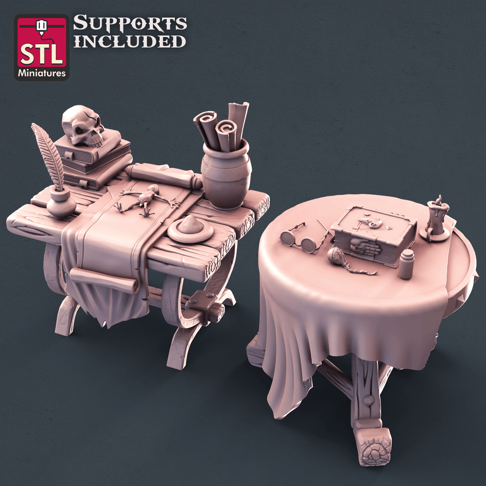 3D Printed STL Miniatures Alchemist Set  28mm - 32mm War Gaming D&D