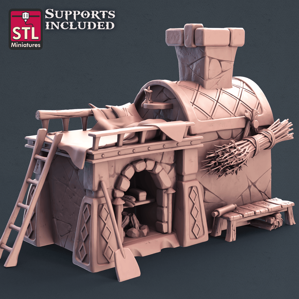 3D Printed STL Miniatures Baker Set 28mm - 32mm War Gaming D&D