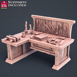 3D Printed STL Miniatures Bookbinder Set 28mm - 32mm War Gaming D&D