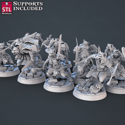 3D Printed STL Miniatures Gnoll Set 28mm - 32mm War Gaming D&D