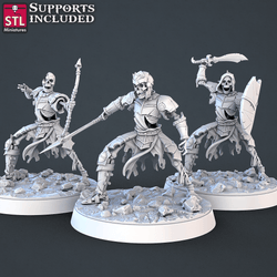 3D Printed STL Miniatures Skeletons Set 28mm - 32mm War Gaming D&D