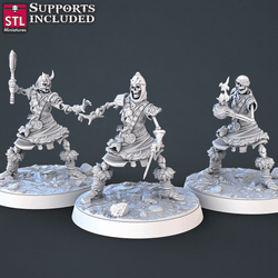 3D Printed STL Miniatures Skeletons Set 28mm - 32mm War Gaming D&D