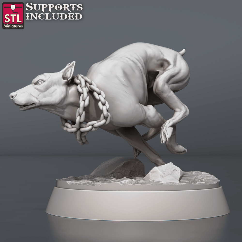 3D Printed STL Miniatures Wild Dogs Set 28 - 32mm War Gaming D&D