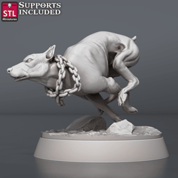 3D Printed STL Miniatures Wild Dogs Set 28 - 32mm War Gaming D&D