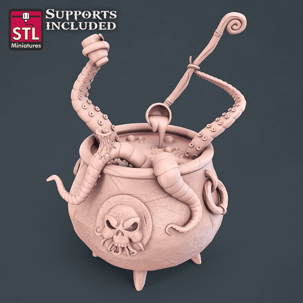 3D Printed STL Miniatures Witch Set 28mm - 32mm War Gaming D&D