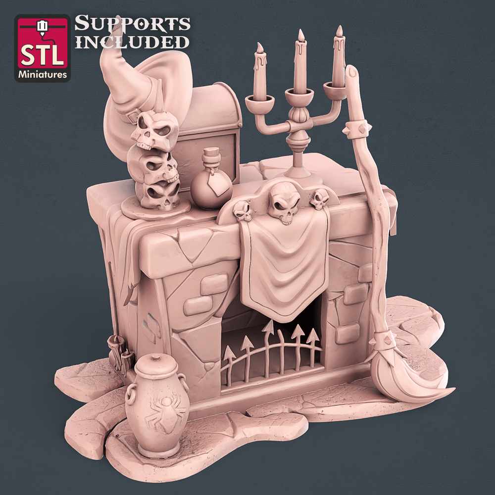 3D Printed STL Miniatures Witch Set 28mm - 32mm War Gaming D&D