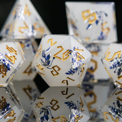 Earl Grey Lavender Sharp-Edged Resin Dice Set (ONLINE ORDER ONLY)