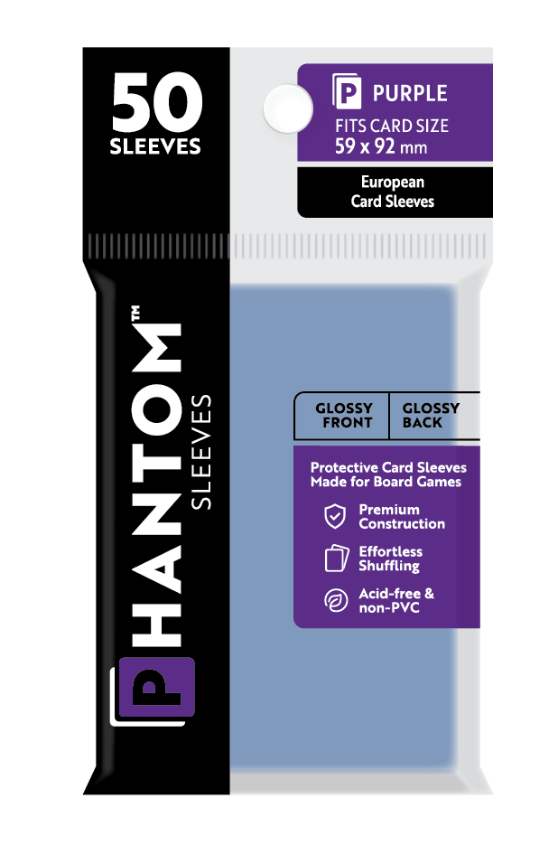 Phantom Sleeves: Purple Size (59mm x 92mm) 50 ct (ONLINE ORDER ONLY)