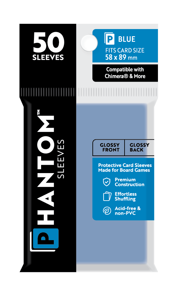 Phantom Sleeves: Blue Size (58mm x 89mm) 50 ct (ONLINE ORDER ONLY)